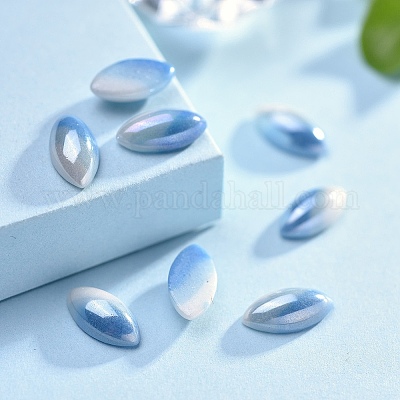 Непрозрачные стеклянные кабошоны GGLA-S038-03I-5x10-1