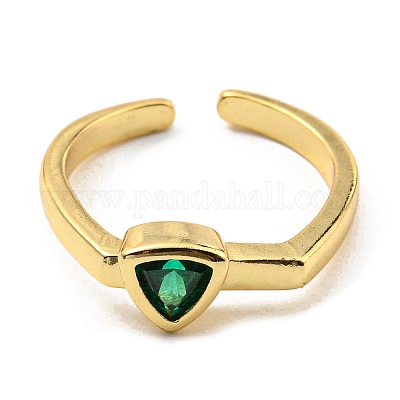 Треугольные открытые манжеты с кубическим цирконием KK-C026-09G-1