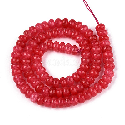 Окрашенные природные белый нефрит бисер пряди G-T139-59A-05-1