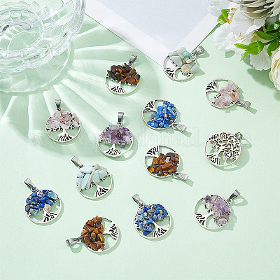 4 комплект подвесок из 5 стилей из натурального камня G-PH0001-99-1