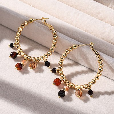 Круглые серьги-кольца из латуни EJEW-R014-16G-1