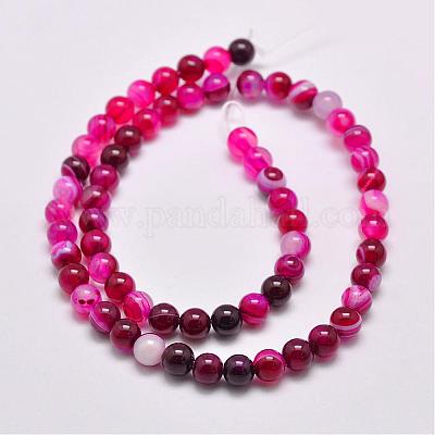 Натуральные полосатые агатовые / полосатые агатовые нити G-G962-6mm-01-1