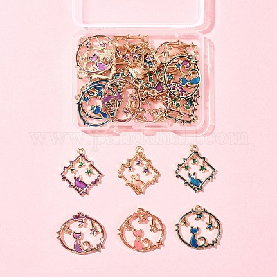 24шт 6 стиля подвески из сплава с эмалью FIND-FS0002-67-1