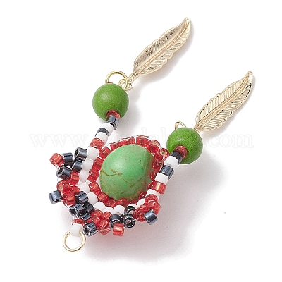 Подвеска из стекла и синтетической бирюзы PALLOY-MZ00243-02-1