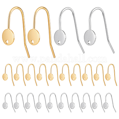 24 шт. 2-х цветные крючки для сережек из нержавеющей стали 304 STAS-UN0063-73-1