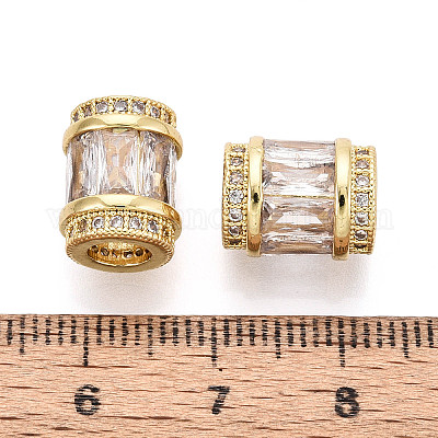 Латунные микро проложить кубического циркония бусы KK-P237-02G-1