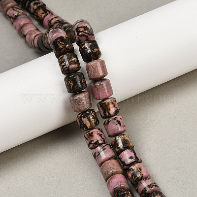 Природные родонит бисер нитей G-G275-D07-10x10mm-1