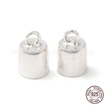 ★留具エンド08★ カレン銀925 エンド　キャップ　パーツ 　6P　無地 925スターリングシルバーコードエンドパーツ エンドキャップ コラム 銀