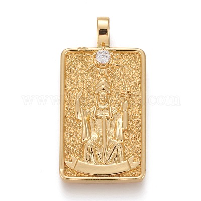 Латунные микропаве прозрачные подвески с фианитом ZIRC-Z004-01F-1