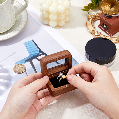 1 шт. 2-слотовые магнитные деревянные коробки для хранения колец CON-DC0001-14-1
