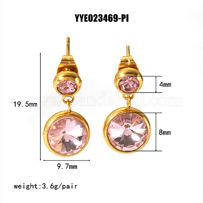 Плоские круглые серьги-гвоздики из нержавеющей стали 304 WA9695-1-1