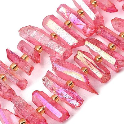 Гальванические природный кристалл кварца бусы пряди G-F800-F12-1