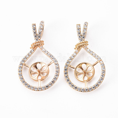 Латунная микропаве из прозрачного кубического циркония KK-Q765-012-NF-1