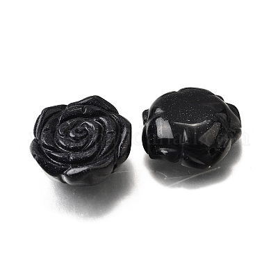 Синтетические синие резные бусины из авантюрина G-S390-02-1