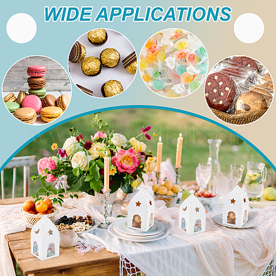 Бумажные подарочные коробки в форме домика с видимым окошком CON-WH0088-90-1