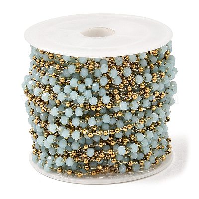 Цепочки rondelle со стеклянными бусинами CHS-G028-07G-04-1