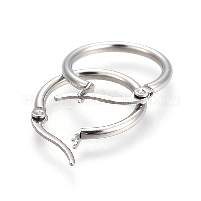 Серьги-кольца Huggie Hoop из нержавеющей стали 201 с булавками из нержавеющей стали 304 EJEW-YW0001-07-P-1