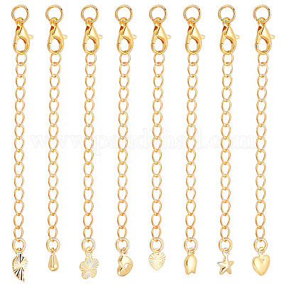 24 шт. 8 стиля латунных удлинителей цепи KK-GA0001-52G-1