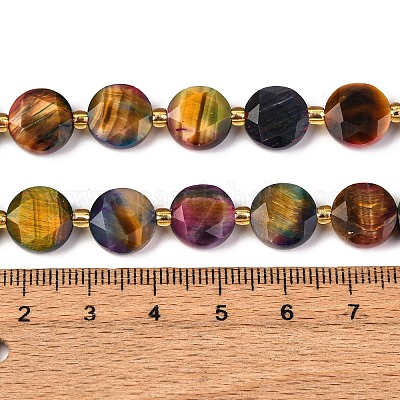 Натуральные нити из окрашенных тигровым глазом бусин G-C116-A95-01-1