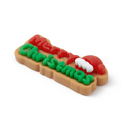 Кабошоны из непрозрачной смолы с рождественской тематикой CRES-M013-01-1