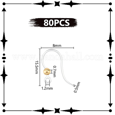 80 шт. экологически чистые пластиковые крючки для сережек STAS-UN0054-49-1