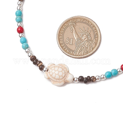 Летние пляжные бусины из синтетической бирюзы и натурального кокоса NJEW-JN05208-02-1