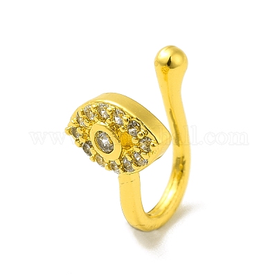 Прозрачная клипса для глаз лошади из кубического циркония на кольцах в носу AJEW-F059-01G-1