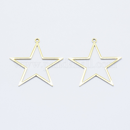 長持ちメッキ真鍮ペンダント 18kgp本金メッキ ニッケルフリー スター 39 5x38 5x1mm 穴 2mmの通販 Jp Pandahall Com