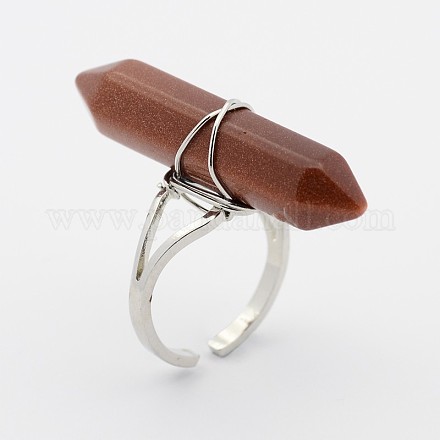 Los anillos de dedo de bala goldstone sintética RJEW-D950-1