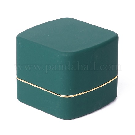 Cajas de anillo de joyería de plástico cuadrado OBOX-F005-01A-1