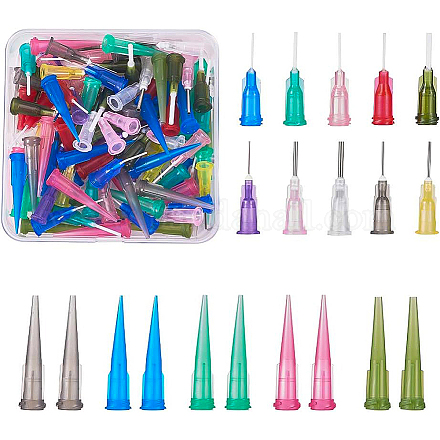 BENECREAT 120PCS Dispensing Needle Kits Stainless Steel TT PP Blunt Tip Syringe Needles for Refilling Inks Glue and Syringes (3 Style Tips TOOL-BC0008-39-1