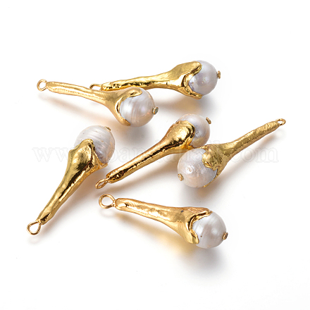 Colgantes naturales de perlas cultivadas de agua dulce PEAR-F011-60G-1