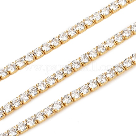 925 цепочка из стерлингового серебра с прозрачным кубическим цирконием STER-C016-02A-G02-1