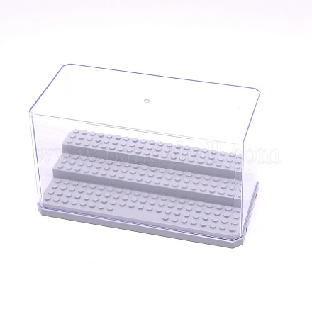 3-stöckige transparente Mini-Ausstellungenboxen aus Acryl für Bausteine ODIS-WH0008-38B-1
