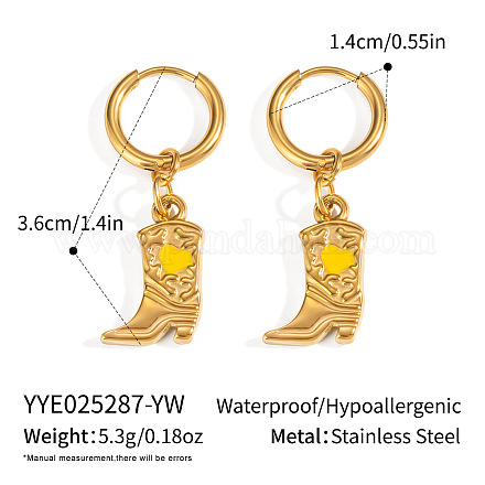 Туфли из нержавеющей стали 304 с серьгами-кольцами в форме сердечек KC5078-10-1