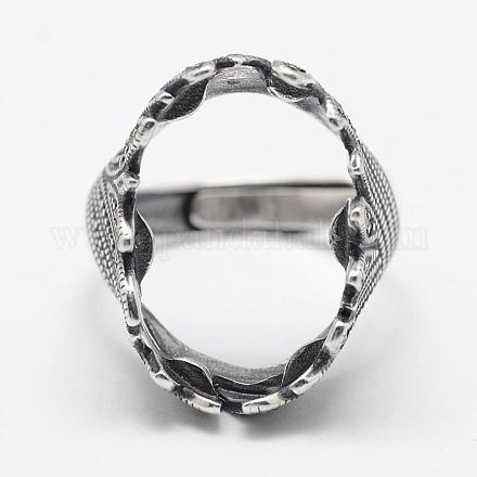 Componenti regolabili con anello in argento sterling thai 925 thai STER-L051-002AS-1