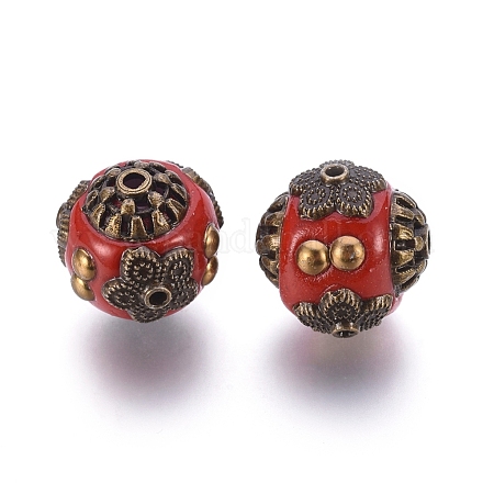 Round Handmade Indonesia Beads IPDL-L002-13A-1