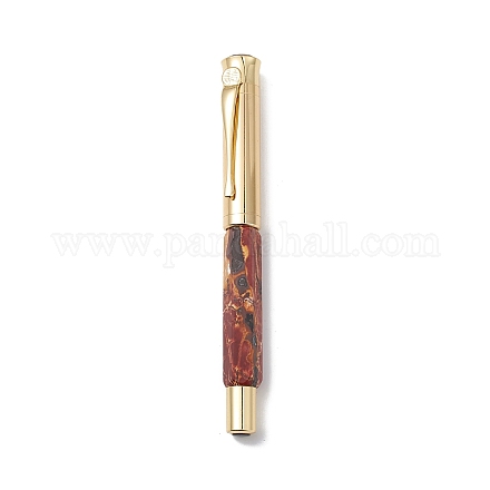 Латунные ручки из натуральной яшмы Пикассо AJEW-M209-10G-1