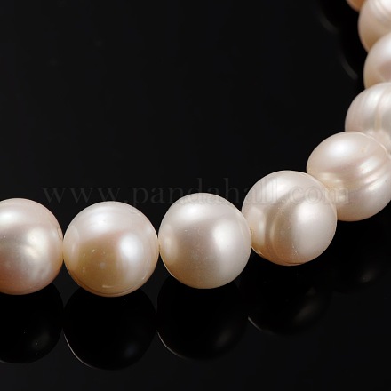 Fili di perle di perle d'acqua dolce coltivate naturali PEAR-E002-37-1