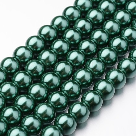 Eco-Friendly Dyed Glass Pearl Round Beads Strands HY-A008-8mm-RB118-1