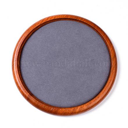 Плоский круглый деревянный поднос для ювелирных изделий ODIS-P008-20A-1