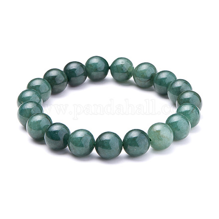Natürliche jadeite runde Perlen Stretch-Armbänder BJEW-PH0001-10mm-10-1
