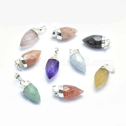 Natural Gemstone Pointed Pendants G-I196-05S-1