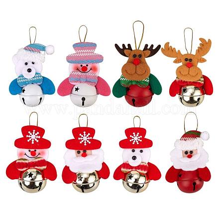 8 Uds campanas de Navidad adornos colgantes conjunto de adornos sgJX064A-1