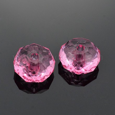 Faceted Rondelle Transparent Acrylic Beads PL946Y-1-1
