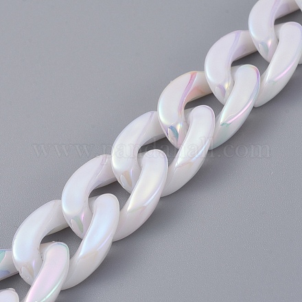 Cadenas de bordillo de perlas de imitación acrílica hechas a mano AJEW-JB00519-1