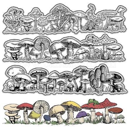 CRASPIRE Mushroom Clear Stamps Plant Frog Reusable Retro Transparent Silicone Stamp Seals for Journaling Card Making DIY Scrapbooking Photo Album Decorative Christmas Gifts DIY-WH0439-0204-1