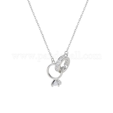 925 Sterling Silver Pendant Necklaces NJEW-BB60310-B-1