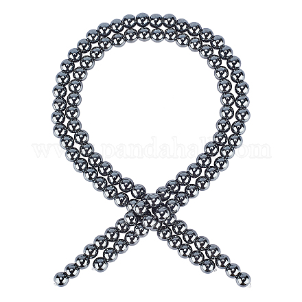 Round Non-magnetic Synthetic Hematite Beads Strands G-PH0012-01-8mm-1