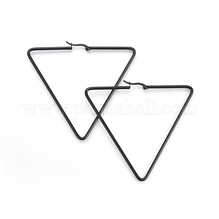304 Stainless Steel Hoop Earrings EJEW-A052-01B-1